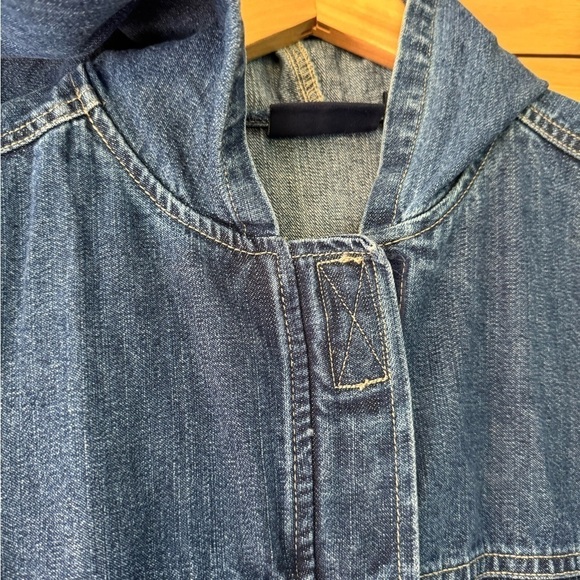 Vintage Bill Blass Hooded Denim Zip Front Jacket / Pockets / Medium - Picture 8 of 12